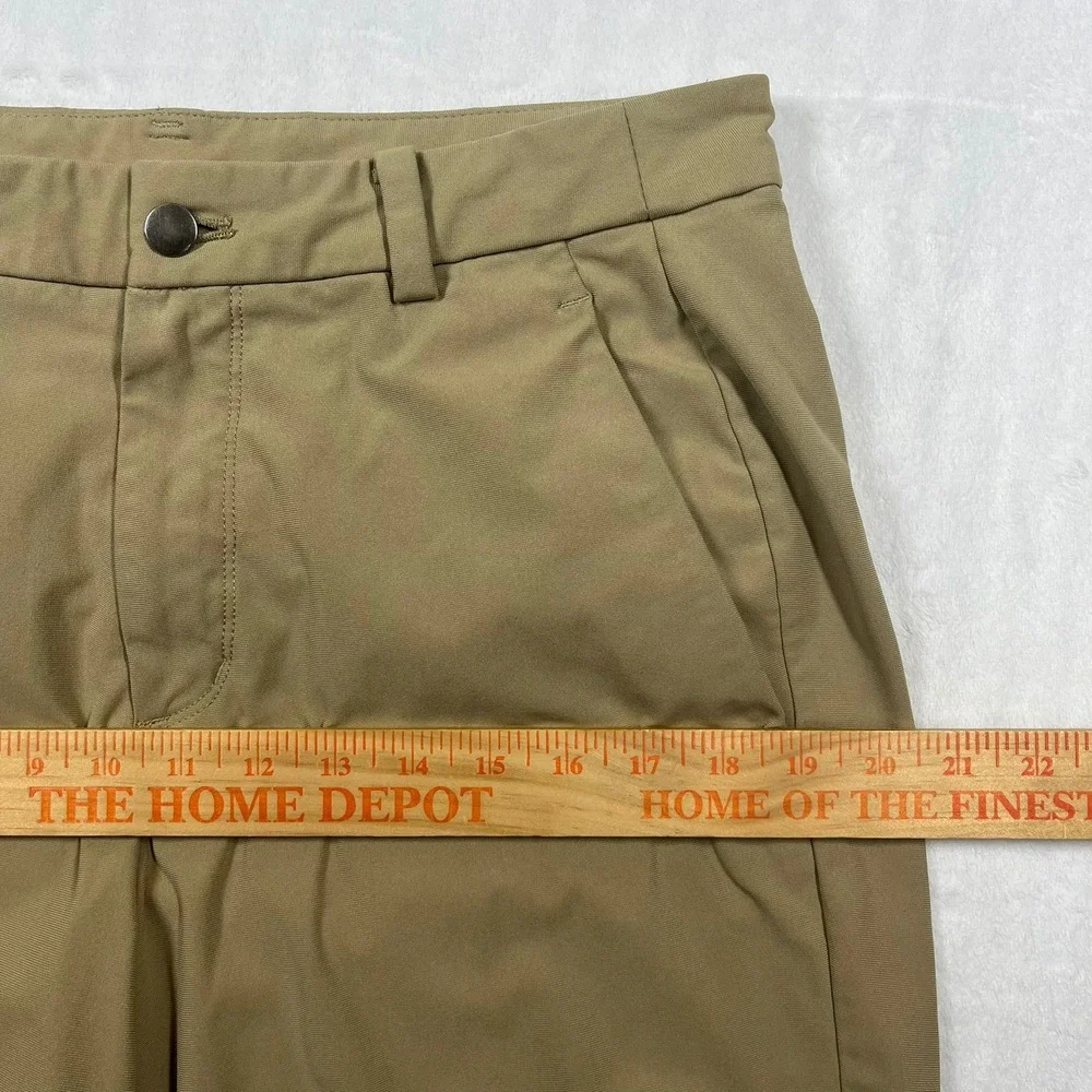 Lululemon Commission Shorts Mens 34 Tan Performance Golf Chino Tech *Flaw